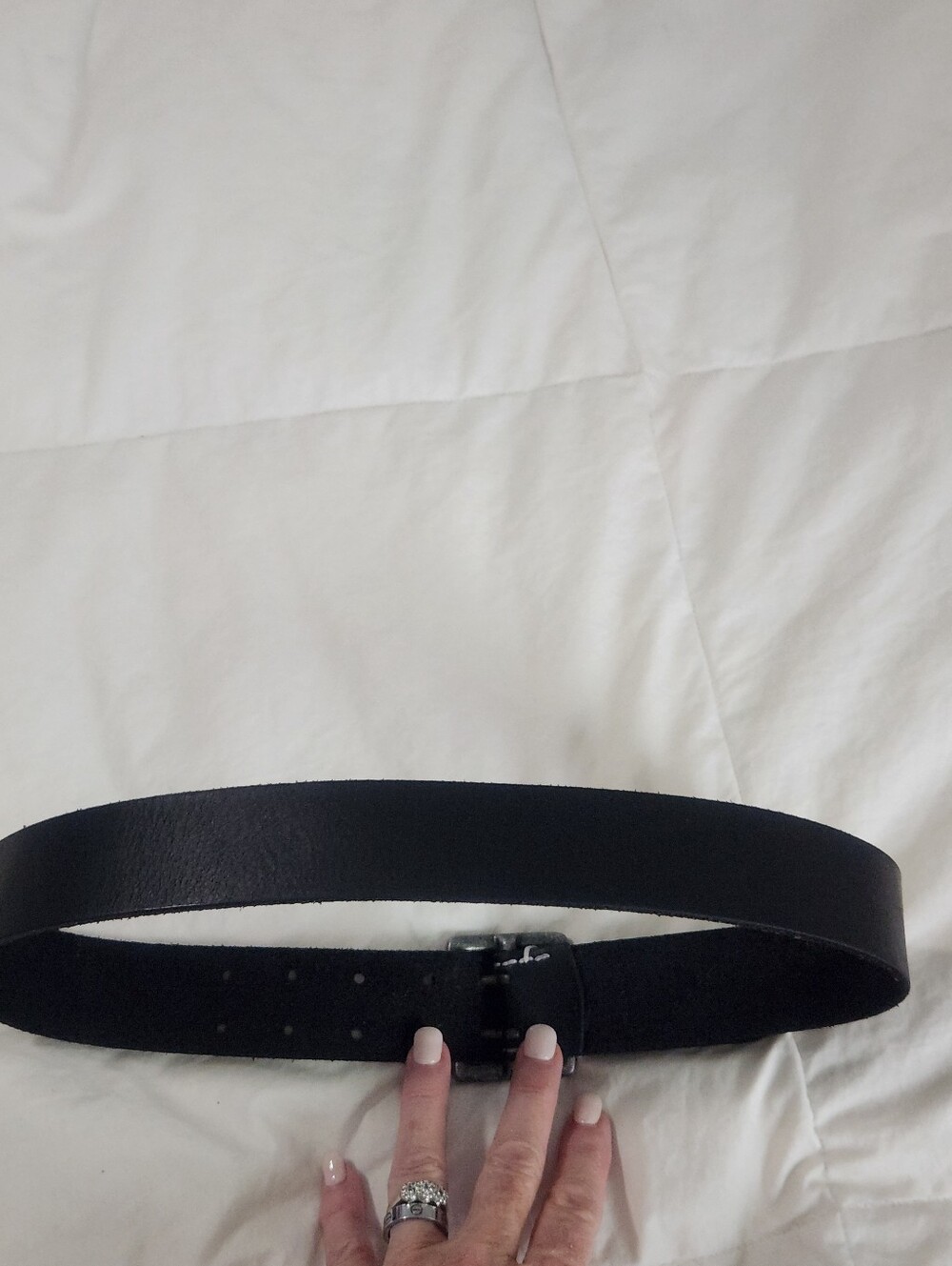 Frye Black Leather Belt Double Pin Size XS Western - Picture 3 of 7